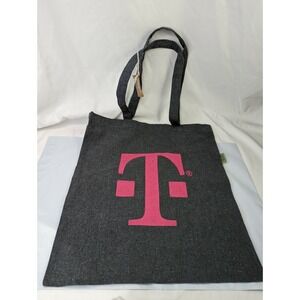 Recycled‎ Cotton Twill Tote Shopping Bag Reusable Gray Pink Leeds T Mobile